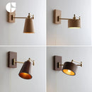 Axyaa LED Walnut Ash Wood Wall Sconce with Pull Chain Switch