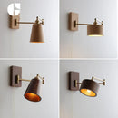 Axyaa Walnut Ash Wood LED Wall Sconce with Pull Chain Switch for Indoor Lighting