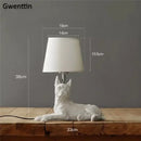 Dog Table Lamp Bedroom Bedside Light Modern LED Puppy Desk Lighting by Axyaa