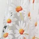 Axyaa White Daisy Sheer Window Curtain Drape for Living Room Floral Home Decor