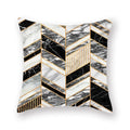 Axyaa Luxury Gold Black Geometric Marble Stripe Pillowcase