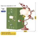Axyaa Green Flower Table Lamp, Romantic Bedside LED Light for Bedroom Decor