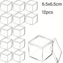 Axyaa Mini Acrylic Storage Boxes with Lids - Clear Square Display Containers