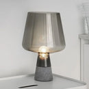 Axyaa Grey Glass LED Desk Lamp | Modern Minimalist Cement Design