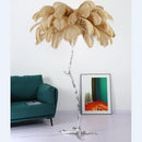 Axyaa Ostrich Feather Nordic Floor Lamp Gold Resin LED Light