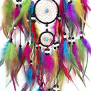 Colorful Feather Dream Catcher Tree of Life Pendant by Axyaa