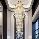 Axyaa Spiral Staircase Duplex Crystal Chandelier for Elegant Living Room Hall Lobby