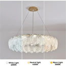 Axyaa Modern Shell Glass Chandelier LED Pendant Light for Stylish Home Decor