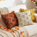 Axyaa Autumn Maple Leaf Plush Pillowcase - Three-Dimensional Embroidered Sofa Cushion Cover
