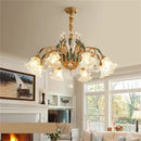 Axyaa Retro Glass Chandelier | Luxury Transparent Pendant Lamp for Home, Hotel, Villa