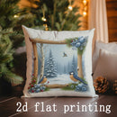 Axyaa Holiday Blue Print Rectangular Pillow Cover for Sofa, Bedroom, Car