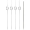 Axyaa Glass Straw Set: High Borosilicate, Reusable, Eco-Friendly with Clear Brush