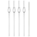 Axyaa Glass Straw Set: High Borosilicate, Reusable, Eco-Friendly with Clear Brush