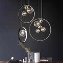 Spherical Glass Bubble LED Chandelier for Dining Table and Bar Counter by Axyaa