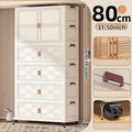 Axyaa 6 Tier Storage Wardrobe with Wheels - Large Capacity for Living Room/Bedroom