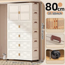 Axyaa 6 Tier Storage Wardrobe with Wheels - Large Capacity for Living Room/Bedroom