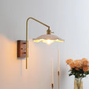 Axyaa Walnut Ceramic LED Wall Sconce Modern Stair Light Fixtures