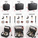 Axyaa Diamond Check Makeup Case: Large Waterproof Cosmetic Box for Travel.