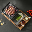 Axya Cast Iron BBQ Plate Set: Square Korean-Style BBQ Stove with Single & Double Tableware
