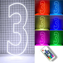 Axyaa 30" Tall LED Neon Numbers 0-9 Birthday Party Decoration Sign
