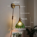 Axyaa Retro LED Wall Lamps, Copper Glass, Indoor Bedroom Bar Bathroom Mirror Light