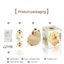 Axyaa Cartoon Capybara Silicone Night Light: USB Rechargeable, Dimmable, Timer for Kids' Room.