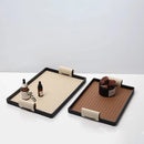 Axya Luxe Beige Leather Jewelry Tray for Home Decor, 30x35 cm