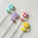 Axyaa Flower Silicone Cap for Stanley Cup Tumblers, 10mm Straw Toppers