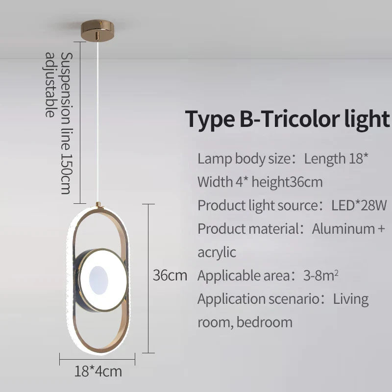 Axyaa Crystal Frame LED Pendant Light - Stylish Minimalist Lighting for Home
