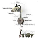 Axyaa Marble Stone LED Wall Sconce, Rotatable Switch, White Glass, Carbon Steel