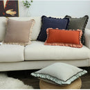 Axyaa Sand-Washed Cotton Lace Throw Cushion Cover with British Style, for Stylish Sofas.