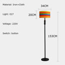 Axyaa European Style Iron Floor Lamp with Linen Lampshade for Living Room & Bedroom