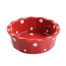 Axyaa 5.5" Ceramic Polka Dot Fruit Bowl - Korean Style Dessert Dish & Tableware