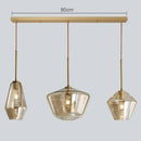 Axyaa Modern Amber LED Glass Chandelier Indoor Lighting Pendant Light