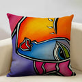 Nordic Style Abstract Painting Girl Cushion Cover by Axyaa