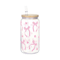 Axyaa Cherry Bow Plastic Cup with Straw Lid: Reusable, 16oz Cute Holiday Drinkware