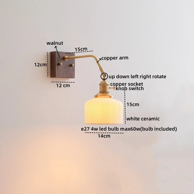 Axyaa LED Wall Sconce Pull Chain Switch Modern Style Nordic Mirror Light Fixtures