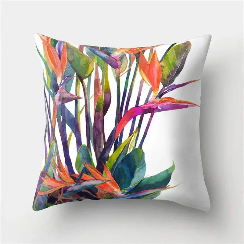 Axyaa Tropical Plant Green Leaves Cactus Pillowcase Living Room Sofa Cushion Cover