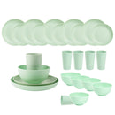 Axyaa 24-Piece Orange Wheat Cutlery & Dinnerware Set for Unbreakable Dining Experience