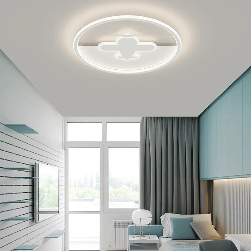 Scandi White Airplane Kids Ceiling Light by Axyaa, Perfect for Children's Room & Living Room