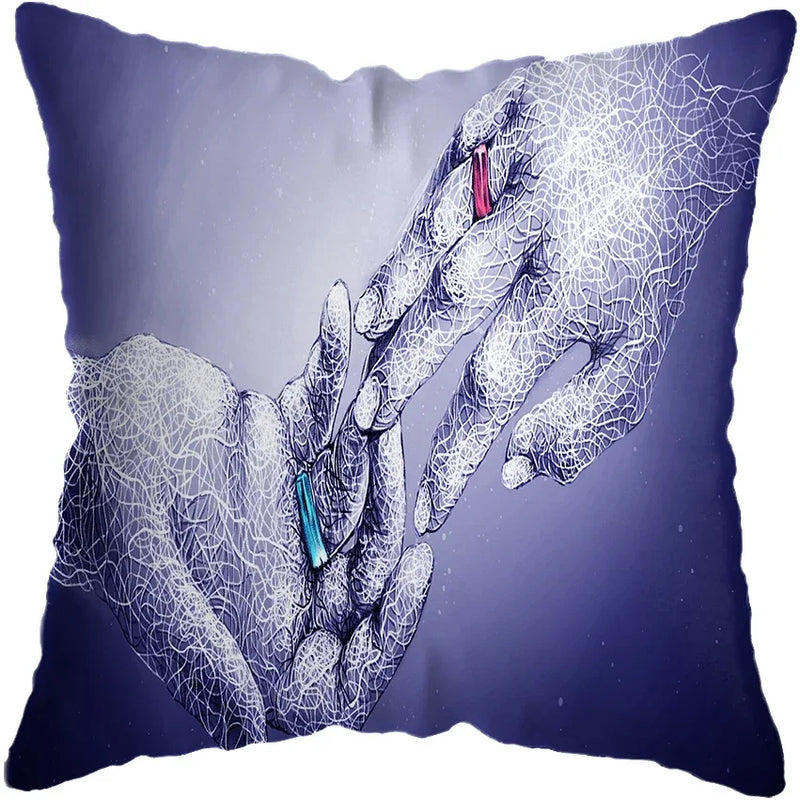 Axyaa Abstract Hands Art Decor Pillow Cover 45x45cm