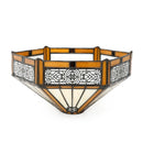 Brown Hexagon Stained Glass Lamp Shade - Axyaa Vintage 10" Inspired Glass Shade