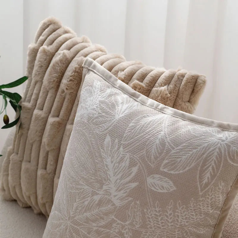 Nordic Style Plush Cushion Cover Set by Axyaa