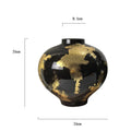 Axyaa Gold Foil Pattern Ceramic Vase - Modern Home Decor Handicrafts