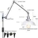 Axyaa Industrial Loft Swing Arm LED Wall Sconce with Pull Chain Switch