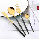 Axyaa 12-Piece Gold Flatware Set Stainless Steel Cutlery Dinnerware