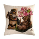 Axyaa Cute Animal Print Pet Pillow Cover for Home Sofa Decoration