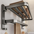 Axyaa Aluminum Towel Rack Bathroom Storage Bar, Grey Black 40-60CM.