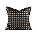 Axyaa Black Coffee Gold Velvet Square Pillow Cushion for Luxury Villa Model Room