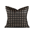 Axyaa Black Coffee Gold Velvet Square Pillow Cushion for Luxury Villa Model Room